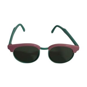 Girls Pink and Turquoise Round Sunglasses One Size